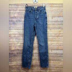 Sezane Denim Jeans Womens High Rise Blue Medium Wash Ankle Travel Work